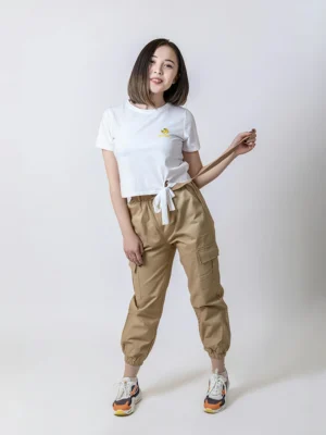 White T-Shirt with Cargo Pants