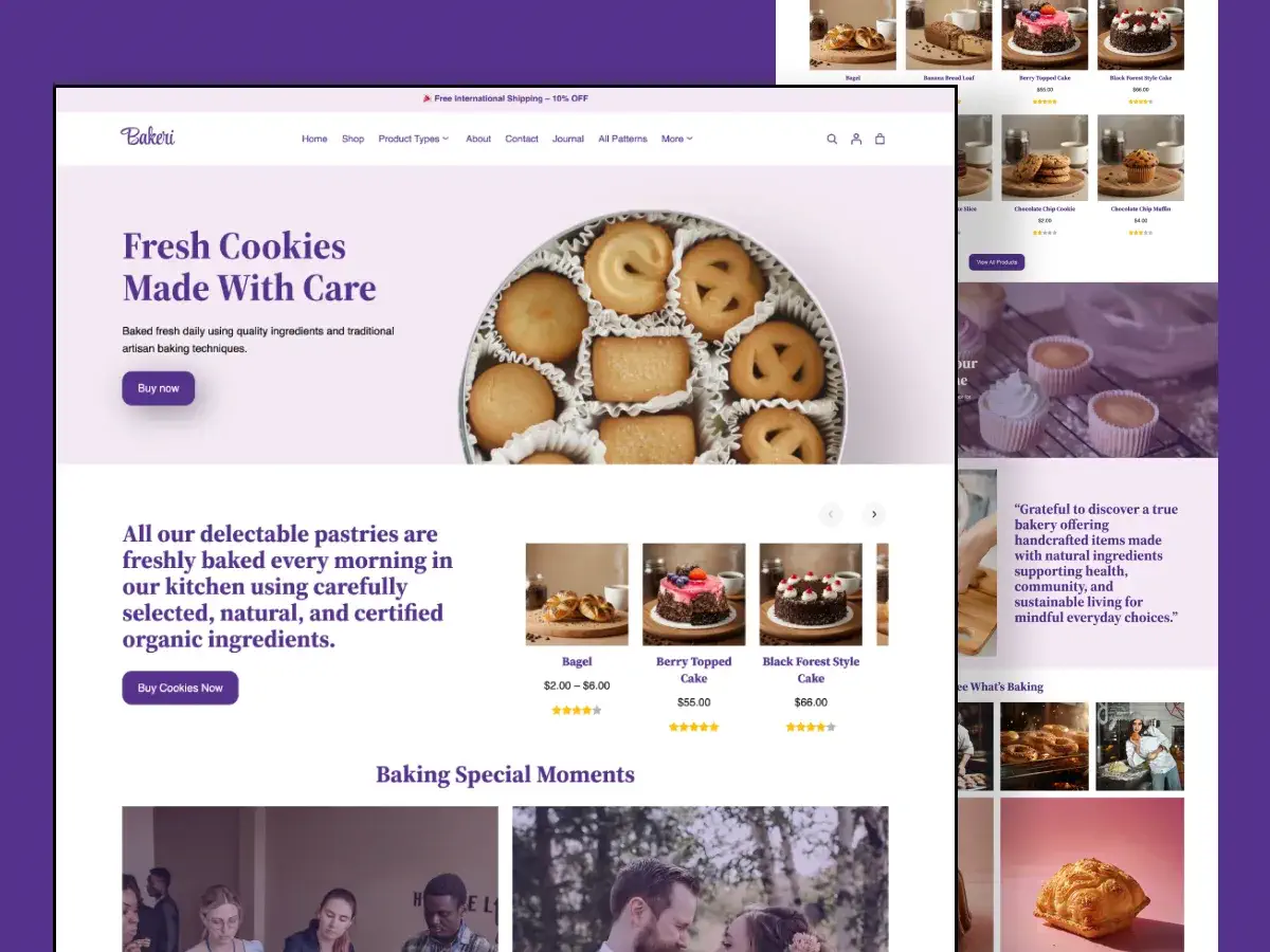 Bakeri - e-commerce website template for cake, pastry, bread, sweets and more