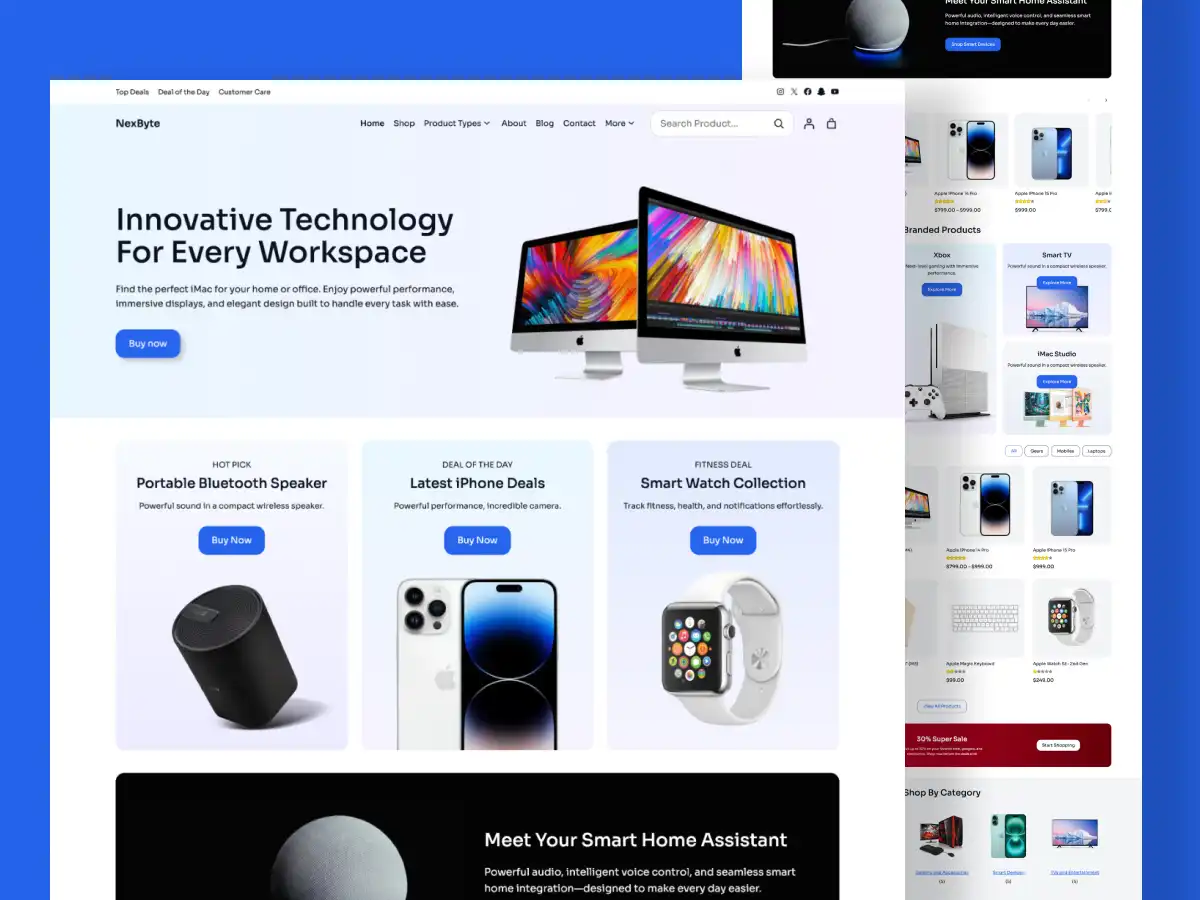 NexByte – E-commerce website template for tech, gadgets, electronics, and more