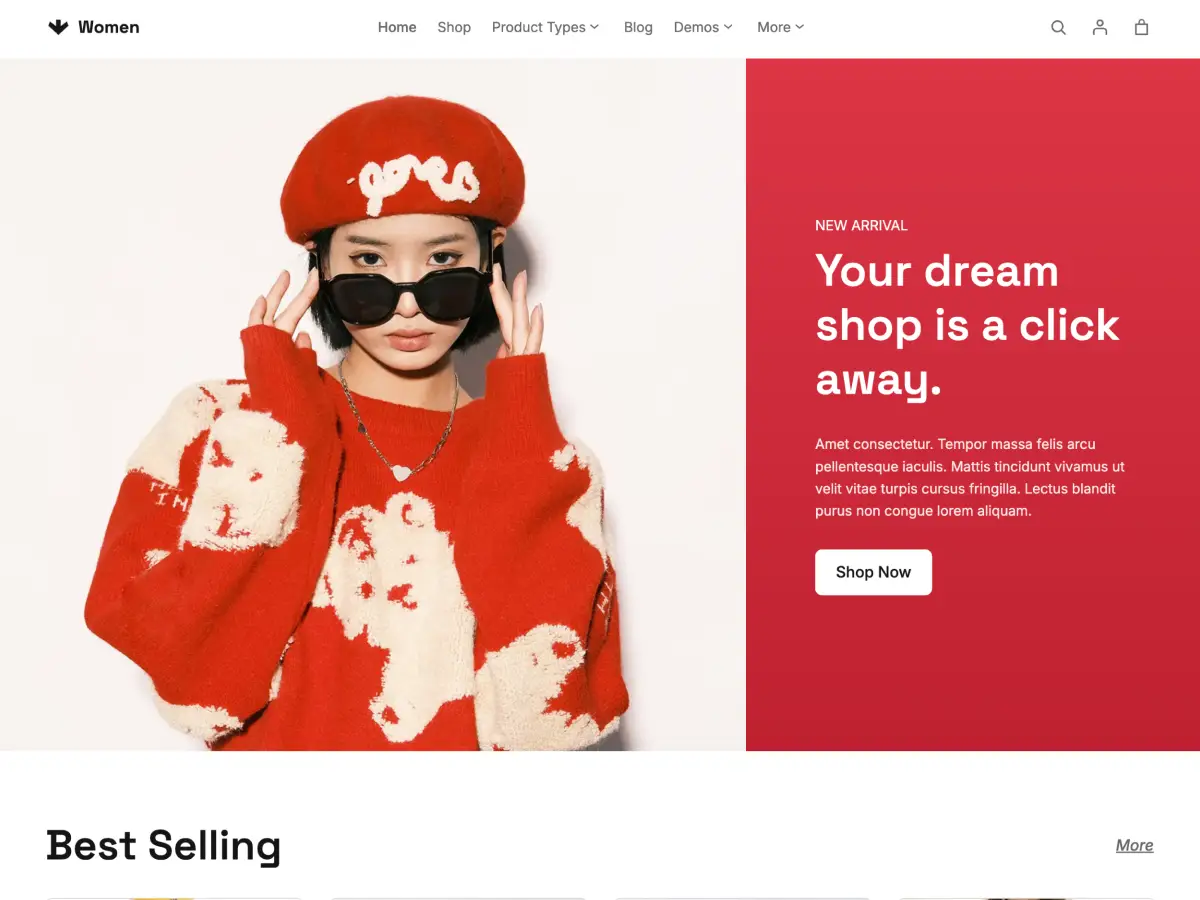 Wosha - women WooCommerce Template Site for selling women cloths.